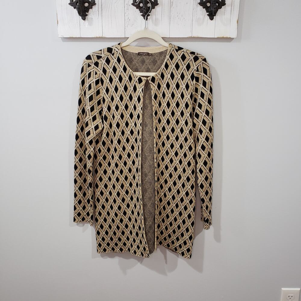 J.McLaughlin Fontaine Jacquard Open Cardigan M